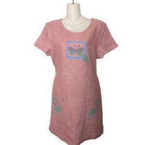 NWT Sidan Floral Pocket Tie Back Short Dress Women’s Sz Small Pink